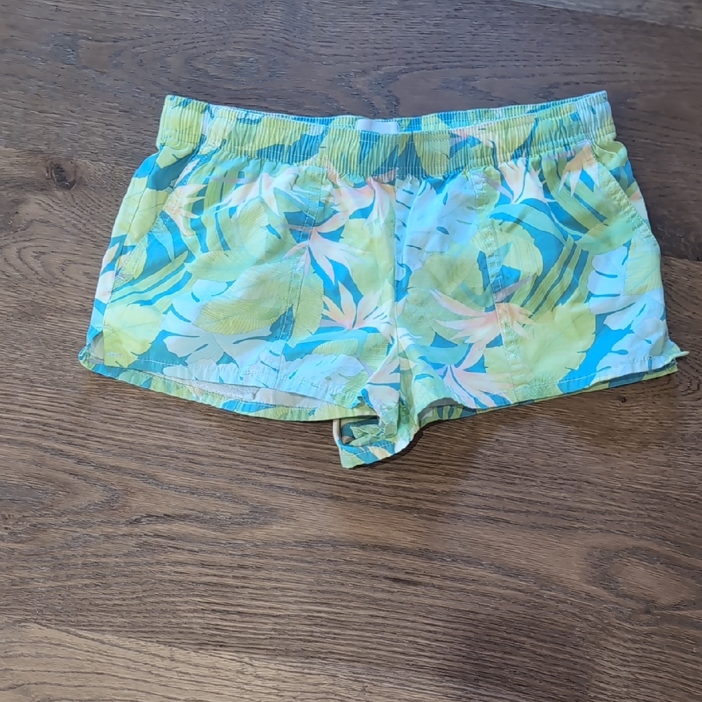RVCA Leaf Pattern Swim Shorts - Blue and Green